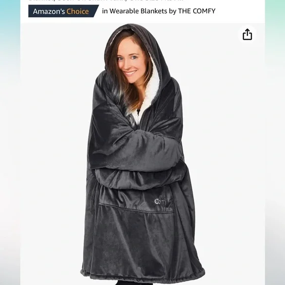 THE COMFY Original Oversized Microfiber Sherpa Wearable Blanket One Size fit all - Picture 2 of 6